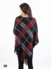 Plaid Poncho W/ Fringes